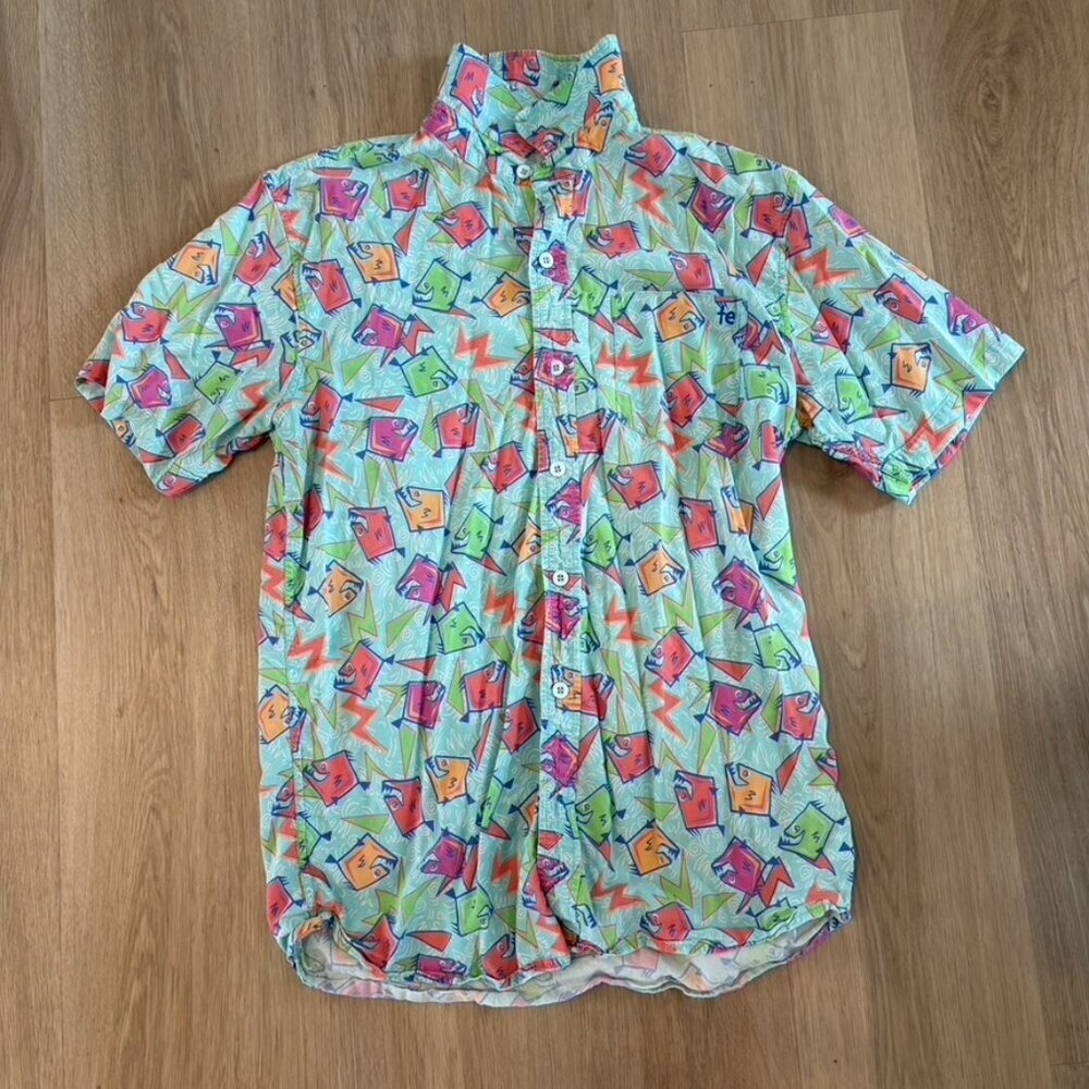 ** Tipsy Elves Tropical Fish Hawaiian Button Up Shirt medium